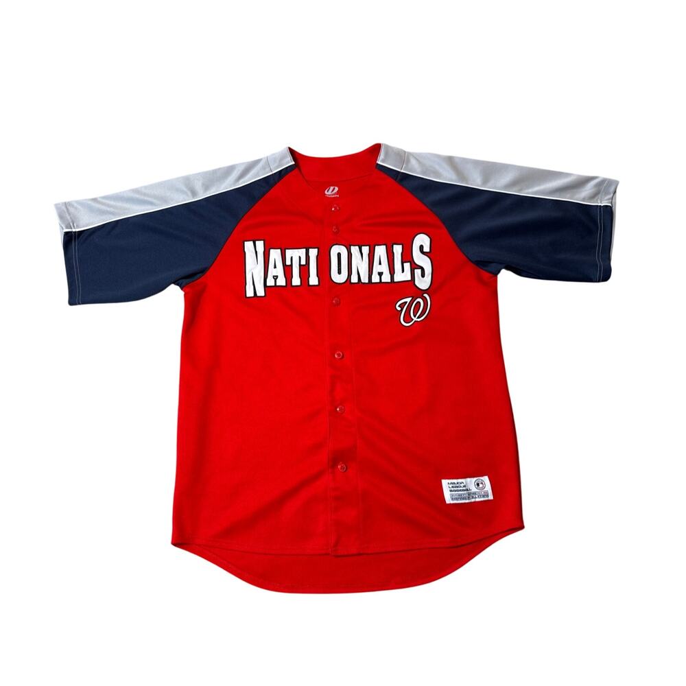 Washington Nationals Dynasty Men’s MLB Baseball STITCHED LG Red Gray jersey